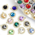 Round Crystal Halo Metal Jewelry Charms, 24 Colorways view 1
