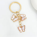 Enamel Butterfly Charm Cluster Keychain With Crystal Accents view 6