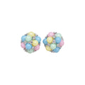 Pastel Bead Grape Cluster and Pearl Bow Stud Earrings view 5
