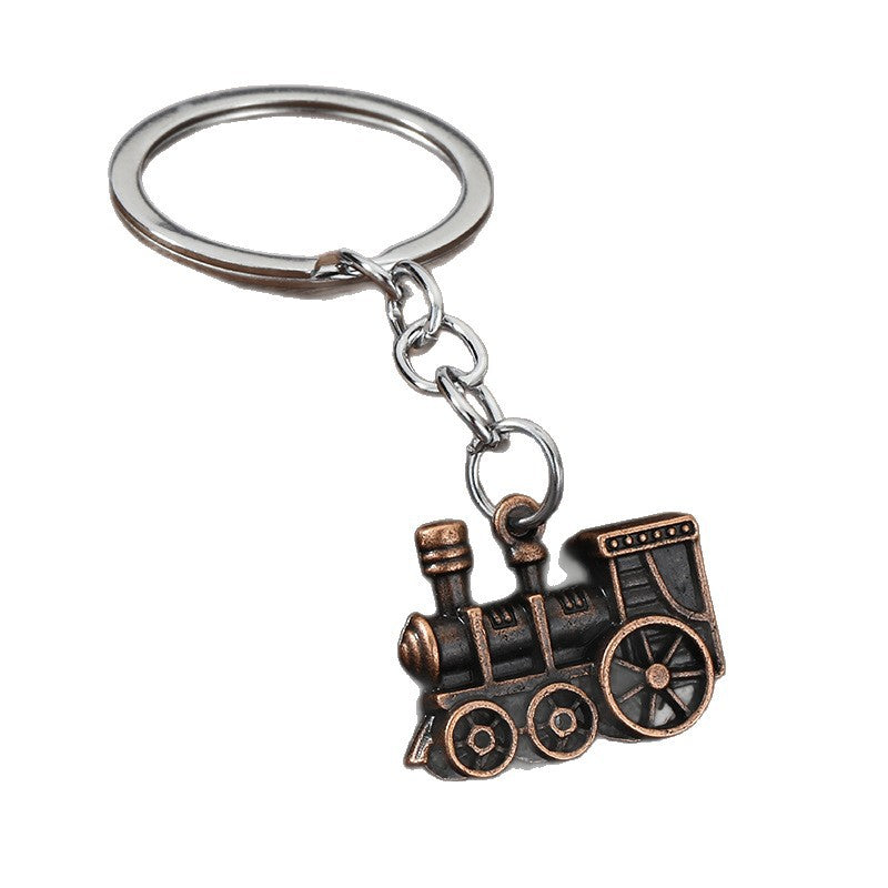 Vintage Steam Locomotive Zinc Alloy Souvenir Keychain Gift Pendant