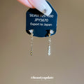 Crystal Bar and Chain Tassel Drop Earrings in Polished Gold Tone view 2
