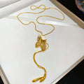 Gold Tone Flower And Ribbon Tassel Pendant Necklace view 6