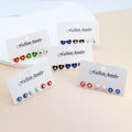 Round Evil Eye Mini Stud Earring Three Pair Sets in Two Colorways view 5