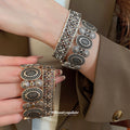 Filigree Flower Stretch Bracelet Gold Silver Disc 3 Styles view 2