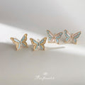 Gold-Tone Enamel Mini Butterfly Stud Earrings Two Colors view 1