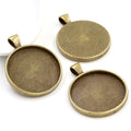 Textured Back Round Pendant Settings in Nine Metal Finishes view 8