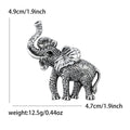 Textured Elephant Brooch With Decorative Crystal And Enamel Details view 5