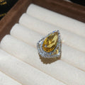 Silver Teardrop Halo Crystal Open Rings Four Colors view 7