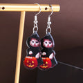 Black Cat Pumpkin Halloween Acrylic Novelty Hook Earrings view 1