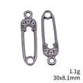 Decorative Safety Pin Charm Connector Jewelry Making Component view 3