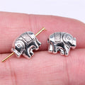 Decorated Elephant Small Hole Metal Beads in Three Finishes view 7
