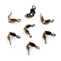 Fold Over Metal Bead Tips with Loops in Mixed Finishes view 3
