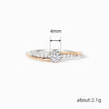 Two-Tone Round Solitaire Split Band Ring With Clear Stones view 4