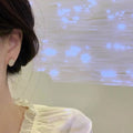 Round Cluster Crystal Halo Silver Tone Stud Earrings view 2