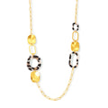 Leopard Geometric Long Sweater Necklace Gold Acrylic view 5