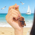 Brown Capybara Flat Acrylic Keychain With Gold Tone Ring view 4