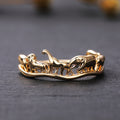 Animal Parade Openwork Band Ring Gold White Metal Alloy view 2