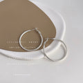 Silver Tone Fine Textured Large Round Hoop Earrings For Women view 1