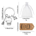 Silver Bucket Broom Gloves Housekeeping Charm Keychain view 2