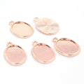 Plain Oval Bezel Pendant Trays in Four Metal Tone Finishes view 2