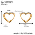 Gold Heart Outline Zircon Huggie Earrings Multi Color view 9