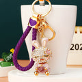 Jeweled Strawberry Rabbit Keychains in Four Colors and Three Loop Styles view 10