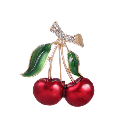 Front product view of an apple brooch