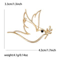 Openwork Peace Dove Olive Branch Brooch Gold Silver view 5
