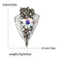 Glass Rhinestone Leaf Brooch Pink Coffee Green AB White view 9