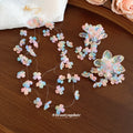 Acrylic Pastel Flower Necklace and Cluster Drop Earrings view 4