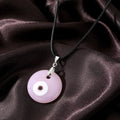 Round Glass Evil Eye Pendant Necklaces on Black Cords view 10