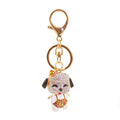 Rhinestone Dog Keychain With Colored Apron And Gold-Tone Clasp view 5