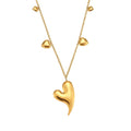 Long Asymmetrical Heart Station Necklaces in Gold and Silver Tone view 5