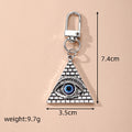 Gold and Silver Tone Triangle Evil Eye Clip Keychains view 4