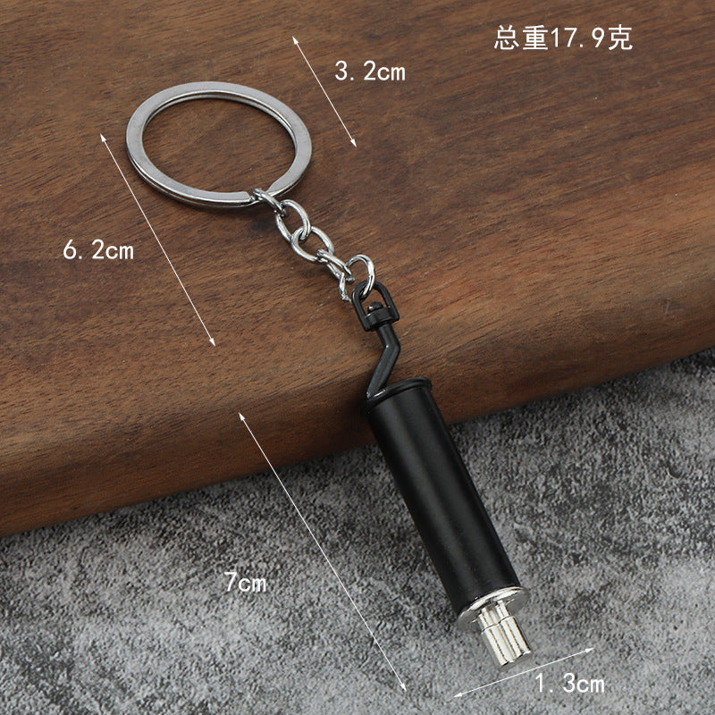 Creative Exhaust Pipe Zinc Alloy Car Keychain Gift Accessory