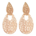 Gold And Silver Tone Openwork Leaf Drop Stud Earrings view 5
