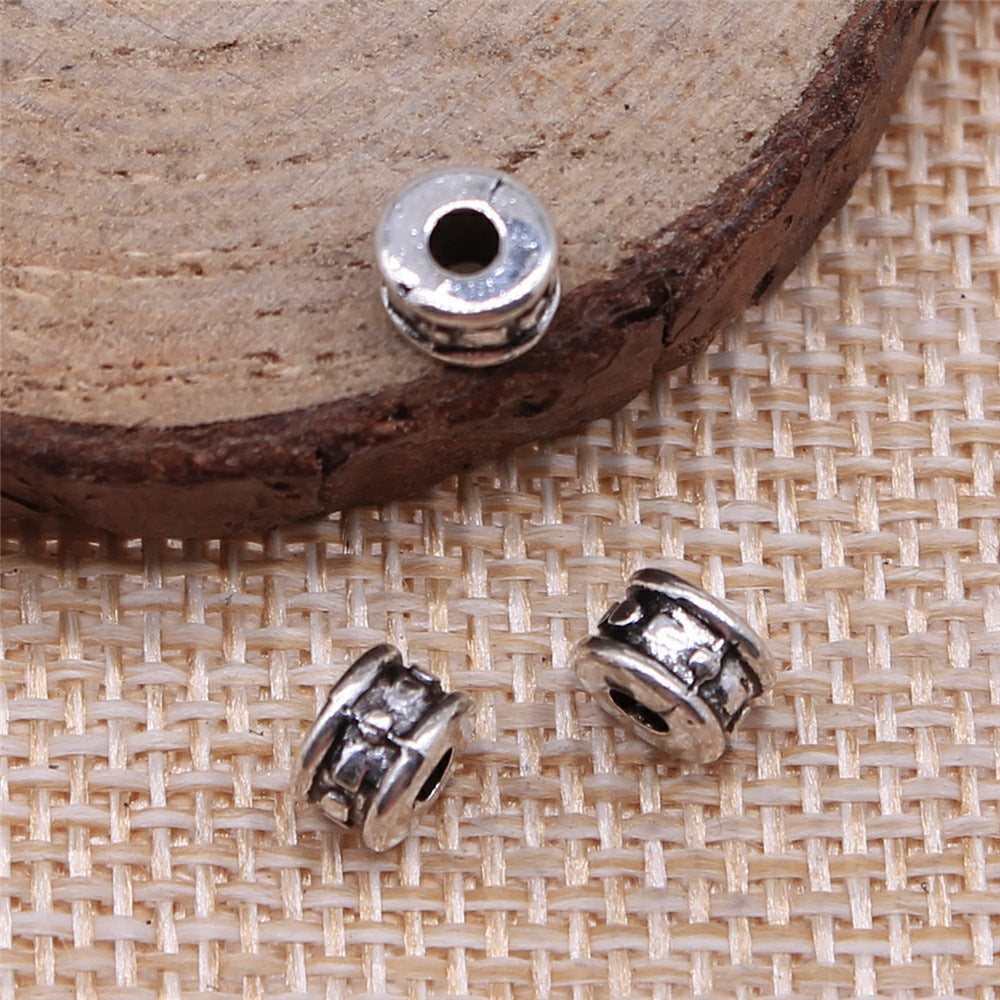 6x6x4mm 0.5g Multicolor Zinc Alloy Round Large Hole Spacer Beads for DIY Bracelet Necklace Making