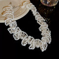 Beaded Fan Lace Pearl Necklace Bracelet Six Styles view 4