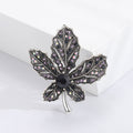 Rhinestone Maple Leaf Brooch Silver Blue Gold Purple view 6