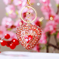 Layered Gem Crystal Heart Keychains with Straps and Plain Options view 12