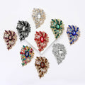 Large Teardrop Crystal Leaf Brooch in Nine Colorways view 1