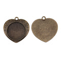 Heart Shape Round Pendant Settings for Jewelry Making view 4