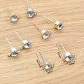 Clear Rhinestone Stud Earring Blanks with Hanging Loops view 3