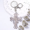 Rhinestone Cross Keychain Openwork Frame Four Color Styles view 2