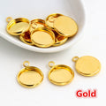 Round Pendant Tray Blanks in Mixed Sizes and Metal Tones view 3