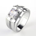 Wide Geometric Round Solitaire Signet Ring In Two Metal Tones view 6