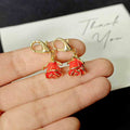 Red Rose Enamel Charm with Gold Tone Lobster Clasp view 2
