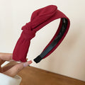 Four Mixed Black Bow Clip Beige Red Headbands And Flower Barrette view 4