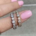 Multicolor Round Stone Bezel-Set Eternity Band Ring view 2