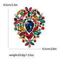 Large Teardrop Crystal Cluster Brooch with Faceted Stones view 6